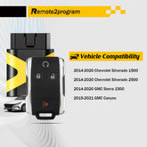 Simple Key Self Programmable Car Key Keyless Entry Remote Replacement for GMC and Chevy with FCC: M3N-32337100